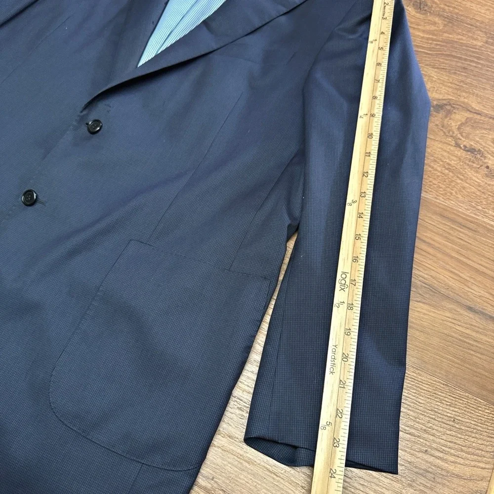 Tailored Dormeuil Exel Mens US 46* Navy‎ Wool Blazer Luxury Professional Career